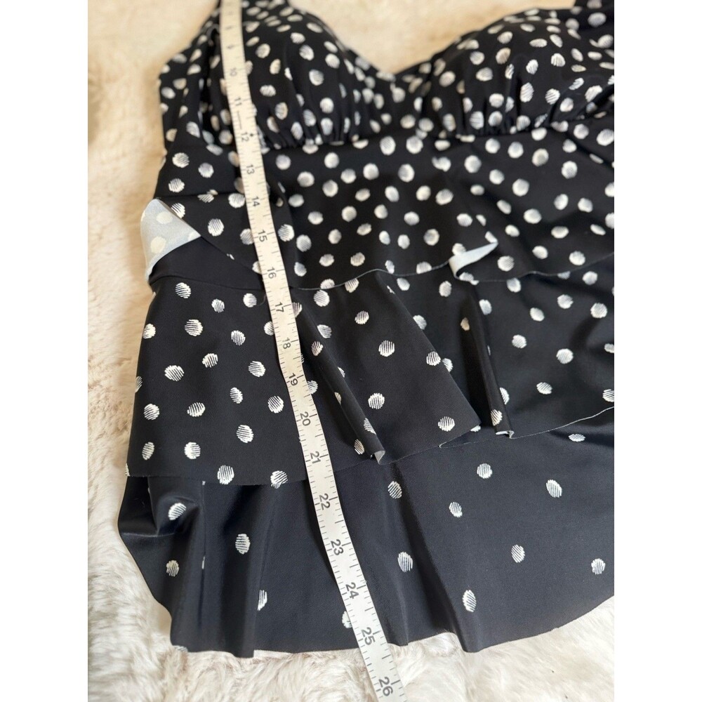 Swim Solutions Galactica Printed Tiered Tankini Top Black Size 14 EUC  Slimming - Picture 9 of 9